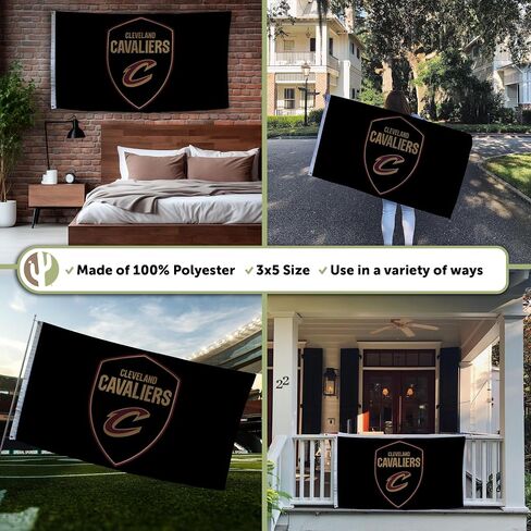 Desert Cactus Cleveland Cavaliers Flag NBA 100% Polyester Indoor Outdoor 3x5 feet National Basketball Association Team Flags (New Branding Flag A) in Saudi Arabia