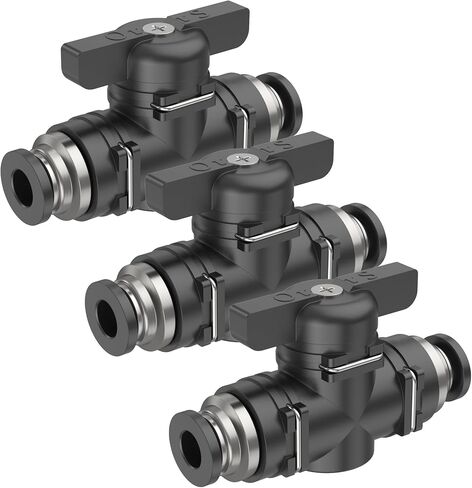 BUC6mm OD Black 6mm quick connect fittings air control valve Connector pneumatic valve 6mm tubing fittings push to connect fittings push-to-connect fittings (3 per box) in Saudi Arabia