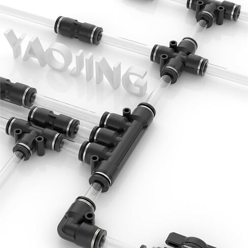 BUC6mm OD Black 6mm quick connect fittings air control valve Connector pneumatic valve 6mm tubing fittings push to connect fittings push-to-connect fittings (3 per box) in Saudi Arabia