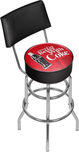 Trademark Gameroom Coke Swivel bar Stool with Back - Coca-Cola Things Go Better with Coke Bottle Art in Saudi Arabia