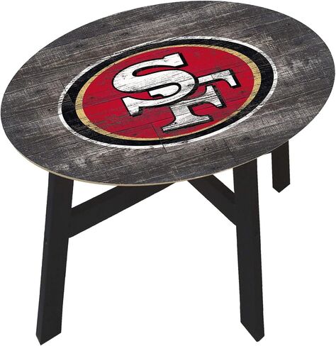 Fan Creations San Francisco 49Ers Distressed Wood Side Table in Saudi Arabia