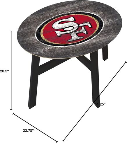 Fan Creations San Francisco 49Ers Distressed Wood Side Table in Saudi Arabia