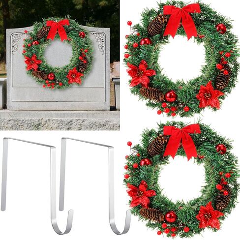 Crowye 4 Pcs 17.72 Inch Independence Day Headstone Wreath Set Includes 2 Pcs 17.72" July 4th Wreath Patriotic Cemetery Wreath 2 Pcs 8" Easel Stand Tombstone Wreath Holder Memorial Day Grave Wreath in Saudi Arabia