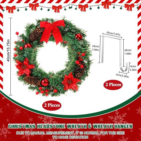 Crowye 4 Pcs 17.72 Inch Independence Day Headstone Wreath Set Includes 2 Pcs 17.72" July 4th Wreath Patriotic Cemetery Wreath 2 Pcs 8" Easel Stand Tombstone Wreath Holder Memorial Day Grave Wreath in Saudi Arabia