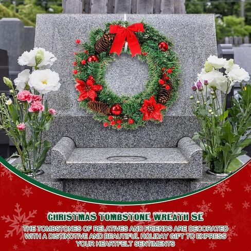 Crowye 4 Pcs 17.72 Inch Independence Day Headstone Wreath Set Includes 2 Pcs 17.72" July 4th Wreath Patriotic Cemetery Wreath 2 Pcs 8" Easel Stand Tombstone Wreath Holder Memorial Day Grave Wreath in Saudi Arabia