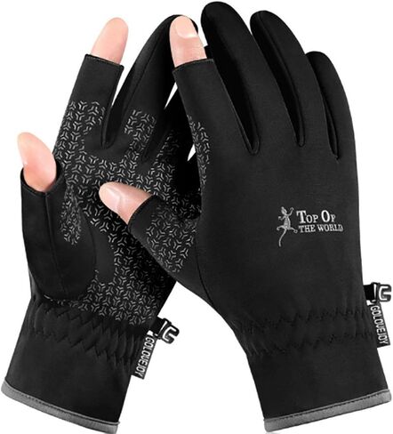 قفازات شتوية دافئة مقاومة للرياح من Woeoe، قفازات تزلج سوداء، قفازات ناعمة تعمل باللمس، قفازات نصية قابلة للتمدد على الجليد، قفازات ثلج للطقس البارد للرجال البالغين in Kuwait