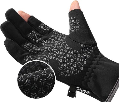قفازات شتوية دافئة مقاومة للرياح من Woeoe، قفازات تزلج سوداء، قفازات ناعمة تعمل باللمس، قفازات نصية قابلة للتمدد على الجليد، قفازات ثلج للطقس البارد للرجال البالغين in Kuwait