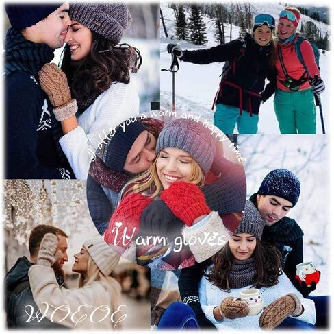 قفازات شتوية دافئة مقاومة للرياح من Woeoe، قفازات تزلج سوداء، قفازات ناعمة تعمل باللمس، قفازات نصية قابلة للتمدد على الجليد، قفازات ثلج للطقس البارد للرجال البالغين in Kuwait