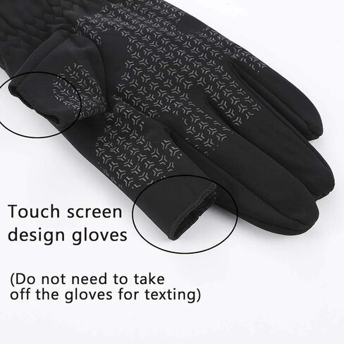 قفازات شتوية دافئة مقاومة للرياح من Woeoe، قفازات تزلج سوداء، قفازات ناعمة تعمل باللمس، قفازات نصية قابلة للتمدد على الجليد، قفازات ثلج للطقس البارد للرجال البالغين in Kuwait