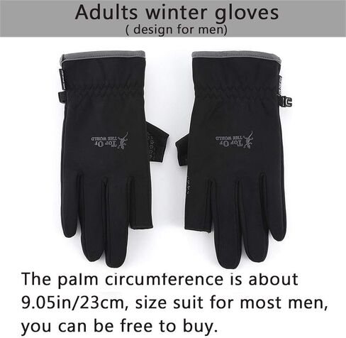قفازات شتوية دافئة مقاومة للرياح من Woeoe، قفازات تزلج سوداء، قفازات ناعمة تعمل باللمس، قفازات نصية قابلة للتمدد على الجليد، قفازات ثلج للطقس البارد للرجال البالغين in Kuwait