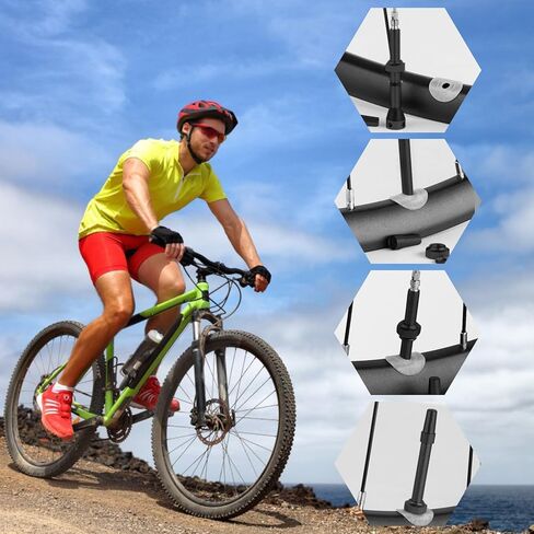 2PCS 44mm Tubeless Presta Valve Stem, Bluck Lightweight Alloy Bike Valve Stem Kit with Valve Core Removal Tool and Valve Stem Cap, for Bicycle Tire Valve Stem Replacement(44mm 15g) in Saudi Arabia