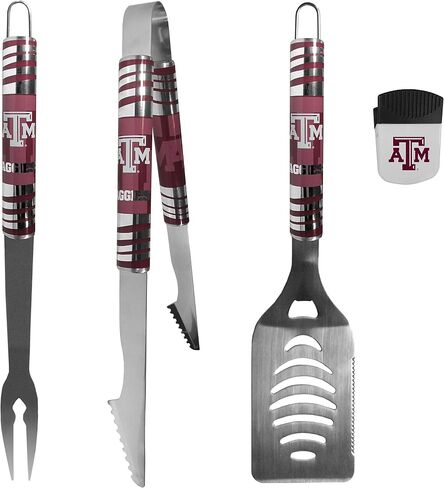 مجموعة شواء Siskiyou Sports NCAA Texas A&M Aggies للجنسين 3 قطع ومشبك شرائح، ألوان الفريق، مقاس واحد in Saudi Arabia