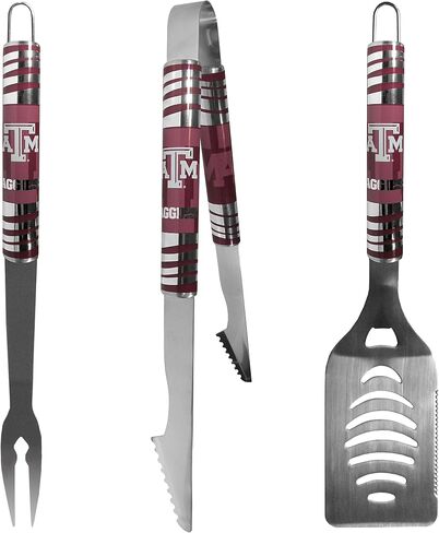 مجموعة شواء Siskiyou Sports NCAA Texas A&M Aggies للجنسين 3 قطع ومشبك شرائح، ألوان الفريق، مقاس واحد in Saudi Arabia
