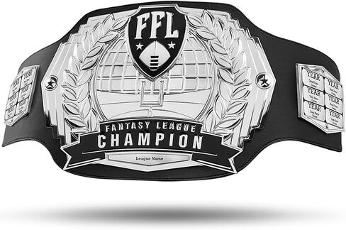 حزام بطولة كرة القدم TrophySmack Fantasy | نقوش قابلة للتخصيص | لمسة نهائية ذهبية أو فضية، 12 عامًا من الفائزين السابقين in Saudi Arabia