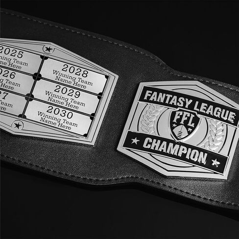 حزام بطولة كرة القدم TrophySmack Fantasy | نقوش قابلة للتخصيص | لمسة نهائية ذهبية أو فضية، 12 عامًا من الفائزين السابقين in Saudi Arabia
