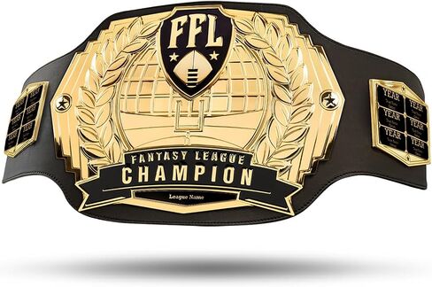 حزام بطولة كرة القدم TrophySmack Fantasy | نقوش قابلة للتخصيص | لمسة نهائية ذهبية أو فضية، 12 عامًا من الفائزين السابقين in Saudi Arabia