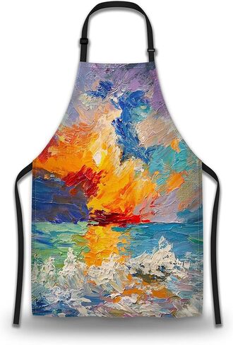 Chef Apron for Women Leopard Texture with Kiss Print Grilling Aprons for Men for Kitchen Cooking Restaurant BBQ Painting Crafting 27" (W) x 31" (H), Waterproof Apron in Saudi Arabia