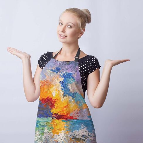 Chef Apron for Women Leopard Texture with Kiss Print Grilling Aprons for Men for Kitchen Cooking Restaurant BBQ Painting Crafting 27" (W) x 31" (H), Waterproof Apron in Saudi Arabia