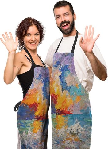 Chef Apron for Women Leopard Texture with Kiss Print Grilling Aprons for Men for Kitchen Cooking Restaurant BBQ Painting Crafting 27" (W) x 31" (H), Waterproof Apron in Saudi Arabia