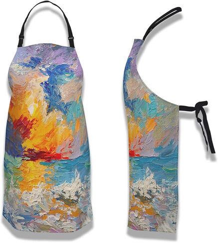 Chef Apron for Women Leopard Texture with Kiss Print Grilling Aprons for Men for Kitchen Cooking Restaurant BBQ Painting Crafting 27" (W) x 31" (H), Waterproof Apron in Saudi Arabia