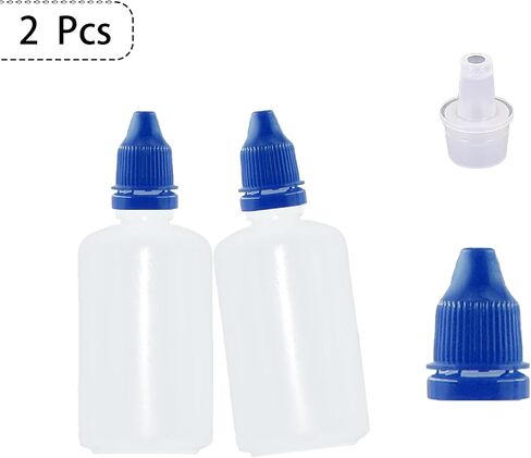 2Pcs Plastic Dropper Bottles, 50ml/1.7 oz Empty Squeezable Dropper Bottle with Childproof Cap Liquid Container in Kuwait
