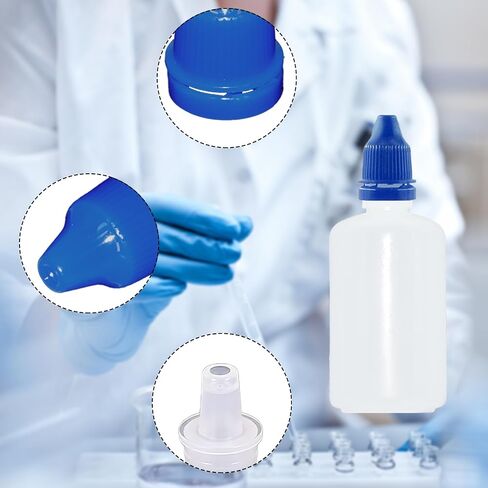 2Pcs Plastic Dropper Bottles, 50ml/1.7 oz Empty Squeezable Dropper Bottle with Childproof Cap Liquid Container in Kuwait