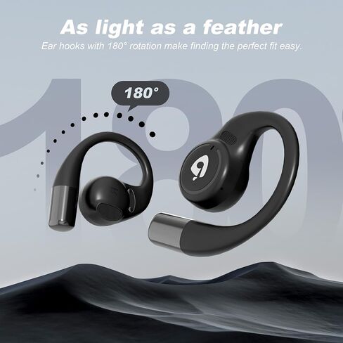 Open Ear Headphones Lightweight Wireless Bluetooth Headphones 55H Playtime Open Ear Earbuds Bluetooth 5.3 Touch Control Air Conduction IPX7 Waterproof Headphones for Workouts Running in Saudi Arabia