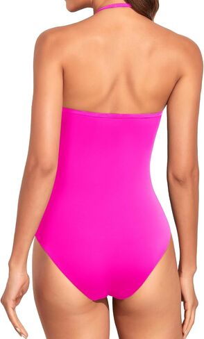 Holipick Women Tummy Control One Piece Swimsuits Strapless Bandeau Bathing Suits Slimming Halter Swimwear in Saudi Arabia