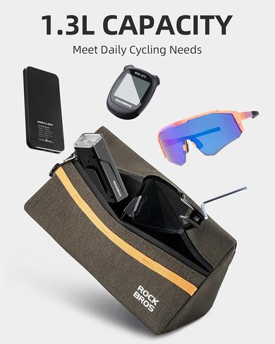 ROCKBROS Bike Handlebar Bag Front Bike Bag 1.3L Storage Bicycle Front Bag Quick Release Road Mountain Bike Bag Handlebar Cycling Accessories in Saudi Arabia