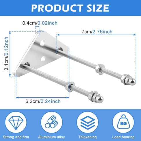 6 عبوات من حامل لوح التزلج على الحائط، حامل حائط لوح التزلج من الألومنيوم مع فتحات لولبية، رفوف عرض سطح لوح التزلج العائمة لعرض وتخزين سطح لوح التزلج in Kuwait