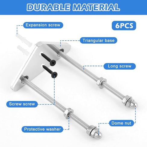 6 عبوات من حامل لوح التزلج على الحائط، حامل حائط لوح التزلج من الألومنيوم مع فتحات لولبية، رفوف عرض سطح لوح التزلج العائمة لعرض وتخزين سطح لوح التزلج in Kuwait