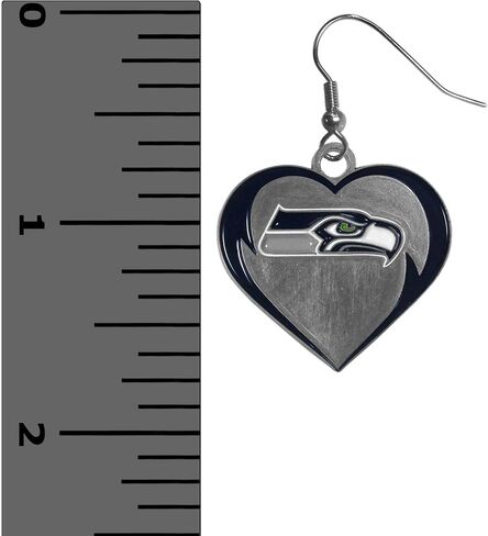 مجموعة أقراط وقلادة من Siskiyou Sports NFL Seattle SeahawksHeart، ألوان الفريق، مقاس واحد in Saudi Arabia
