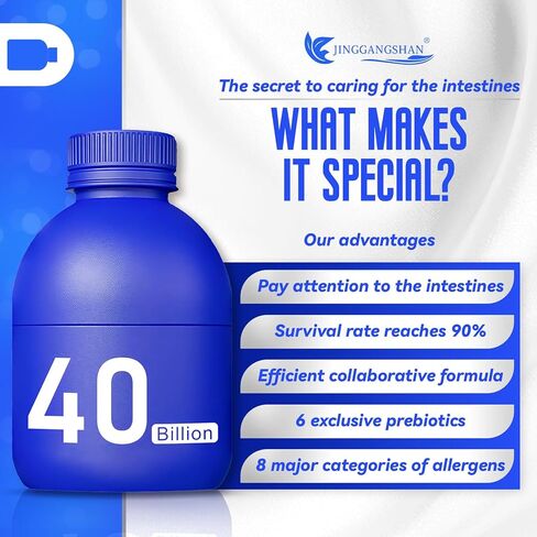 (30 زجاجة) بروبيوتيك 40 مليار CFU، 30 بروبيوتيك معارك، بروبيوتيك زجاجة زرقاء صغيرة للنساء والرجال لصحة الجهاز الهضمي in Kuwait