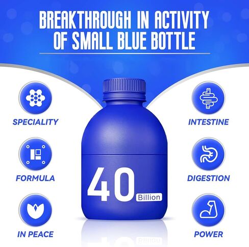 (30 زجاجة) بروبيوتيك 40 مليار CFU، 30 بروبيوتيك معارك، بروبيوتيك زجاجة زرقاء صغيرة للنساء والرجال لصحة الجهاز الهضمي in Kuwait