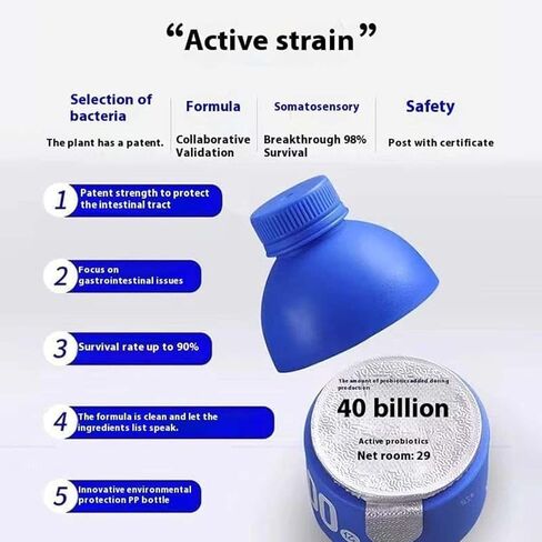 (30 زجاجة) بروبيوتيك 40 مليار CFU، 30 بروبيوتيك معارك، بروبيوتيك زجاجة زرقاء صغيرة للنساء والرجال لصحة الجهاز الهضمي in Kuwait
