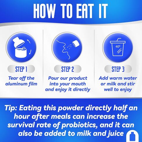 (30 زجاجة) بروبيوتيك 40 مليار CFU، 30 بروبيوتيك معارك، بروبيوتيك زجاجة زرقاء صغيرة للنساء والرجال لصحة الجهاز الهضمي in Kuwait