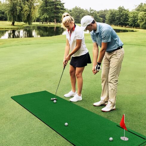 Golf Putting Green Mat Outdoor 3'x10' Golf Mats Practice Game Indoor Portable Golf Putting Green Turf with Movable Cup for Backyard Office Home Golf Pong Putting Game Set in Saudi Arabia