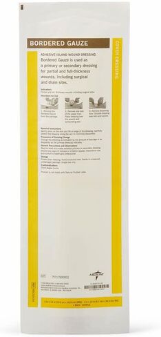 Medline Bordered Gauze, 6" x 6" Adhesive Island Wound Dressing, Sterile, 15 Count in Saudi Arabia