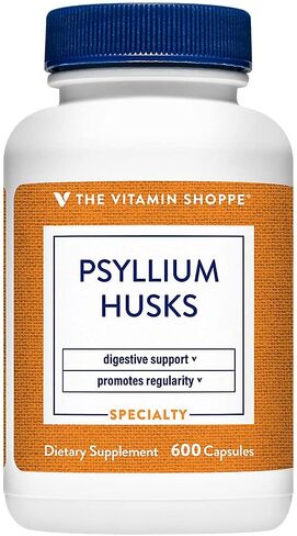 Psyllium Husks – Plantago Ovata Fiber Supplement That Supports Regularity & Healthy Cholesterol, 840 mg per Serving - Gluten Free (600 Capsules) by The Vitamin Shoppe in Kuwait
