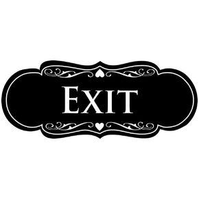 Designer EXIT Sign - Black/Gold - Large (1 Pack)