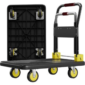 Foldable Platform Truck Dolly Moving Platform Hand Truck with Two Handles,1200lbs Capacity Moving Flatbed Cart Push Cart Platform Dolly Cart,35.4" L x 23.6" W