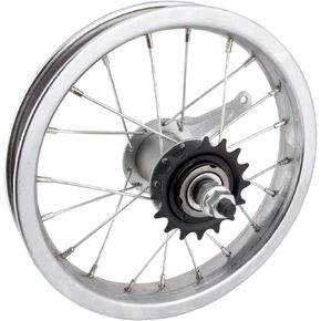 WheelMaster 12-1/2 x 2-1/4 Rear Bicycle Wheel, 20H, Steel, Bolt On, Silver