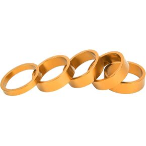 5 Pieces Mountain Front Fork Washer, Stem Headset Spacer Fork Gasket(Gold)