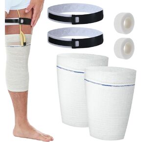 Nuanchu 4 Pack 2 Pcs Catheter Leg Bag Holder 2 Pcs Foley Catheter Stabilization Device with Strap Urine Bag Holder Catheter Leg Strap for Men or Women Wheelchairs (M)