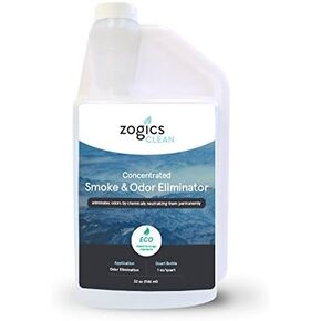 Zogics Smoke & Odor Eliminator – Odor Remover and Deodorizer, Concentrated, Commercial Strength Formula, Makes 32 Quarts of Cleaner - Meets ECOLOGO Standards (32oz)