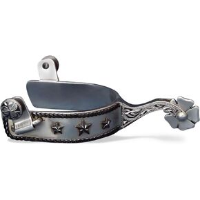 Colorado Saddlery The Three Star Spurs for Men - Stainless Steel, Stylish Boot Spurs with 1" Cloverleaf Rowels - Perfect for Trail Riding, Horse Tack, Outfitting - Comes in a Pair