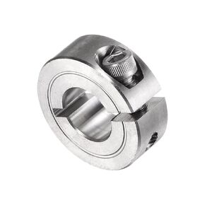 uxcell Single Split Clamp-On Shaft Collar 1/2" Bore One-Piece Clamping Collar, 1-1/8" OD, 13/32" Width, 304 Stainless Steel Axle Collar Clamp, Set Screw Style