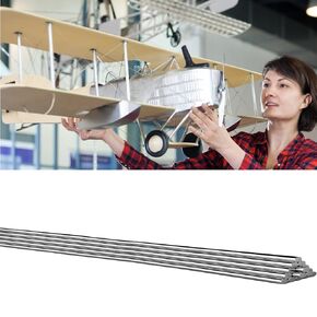 16 PCS 304 Stainless Steel Round Rod, 1/8" x 12" Metal Solid Shaft Rods Stainless Steel Rod for DIY Crafts Model Car Helicopter Airplane Industry Metal Working Hobbies