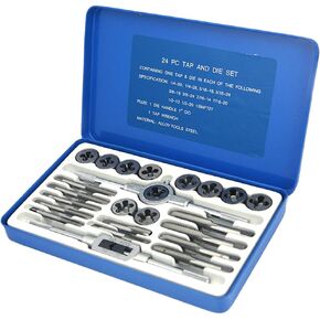 NORTOOLS Tap and Die Set 40 PCS Alloy Steels Cutting External and Internal Threads SAE Inch Size for Create New Threads or Repair Damaged Threads