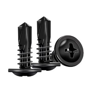 100 PCS #8×1/2" Black Truss Head Self-Tapping Screws, Metal Self-Tapping Screws, for Door Handles, The Mechanical Industry and Small Repairs Around Shops and Furniture Fasteners